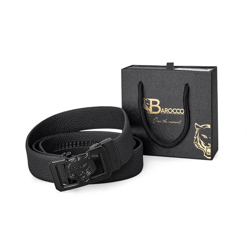 Cinturón Lion Auto BKL de piel granulada – Edición Blackout - NEGRO/NEGRO – view 5