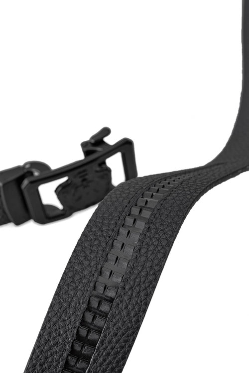 Cinturón Lion Auto BKL de piel granulada – Edición Blackout - NEGRO/NEGRO – view 6