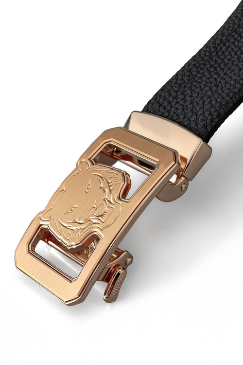 Cinturón Lion Auto BKL de piel granulada – Edición dorada - ORO/NEGRO – view 2