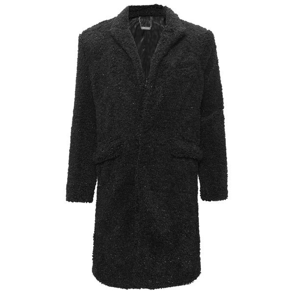 BOC30 - Teddy Comfort Long Coat-BLACK