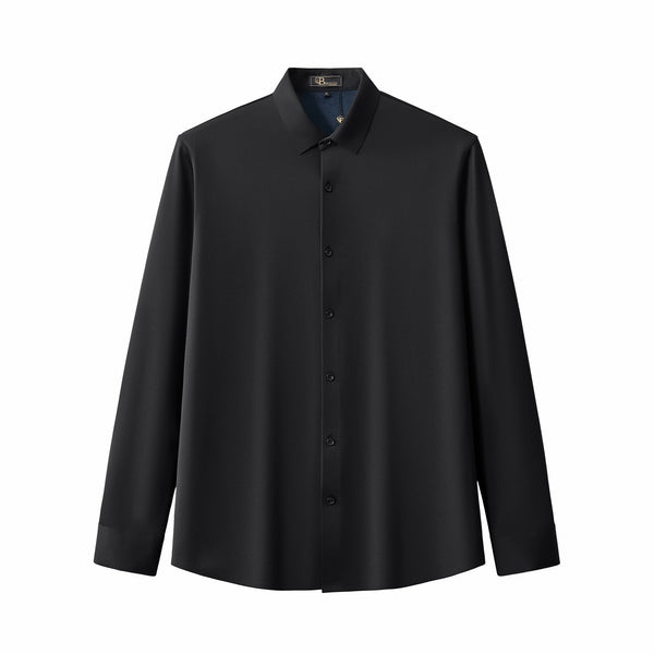 Camisa de manga larga con botones Velvet Core - NEGRA
