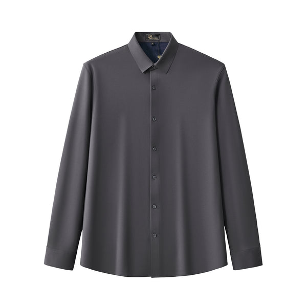 BPJ315 - Velvet Core LS button up Shirt-DARK GREY