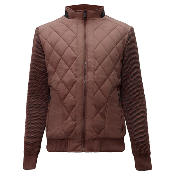 BPJ609 - Urban Crest Quilted Bomber-COFFEE