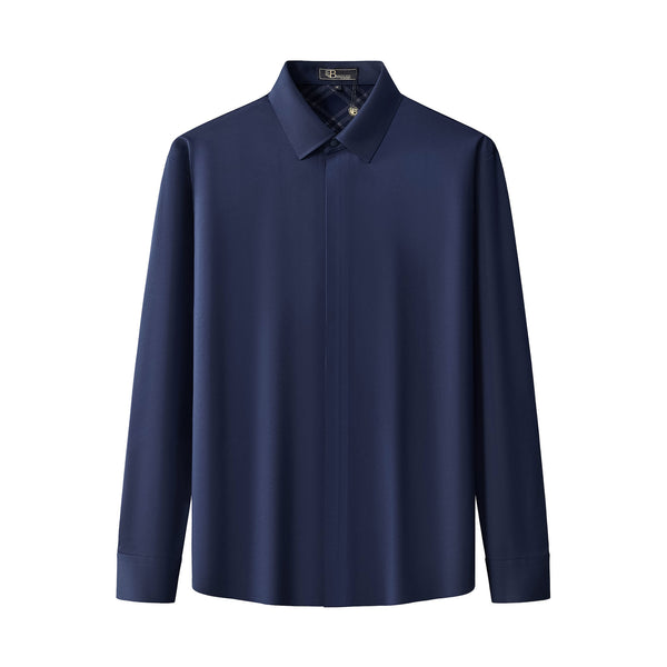 Camisa de manga larga sin costuras Nexus - AZUL MARINO