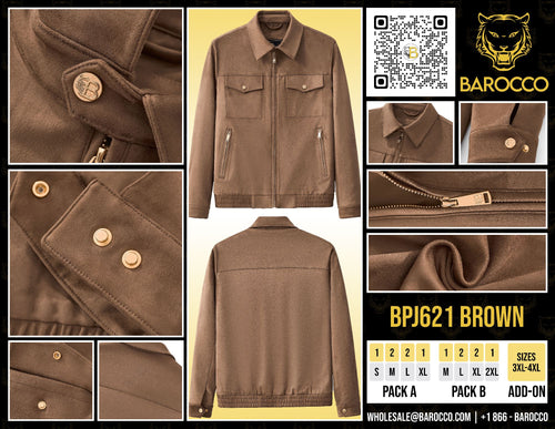 BPJ621 - Helix Utility Zip Jacket-BROWN