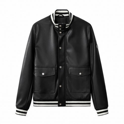 Chaqueta universitaria de PU Prestige - NEGRA