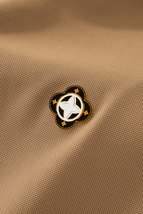 BSP621-Pattern Trim Performance Polo – El Baron-KHAKI – view 5