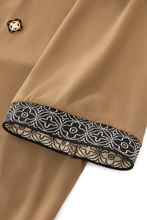 BSP621-Pattern Trim Performance Polo – El Baron-KHAKI – view 6