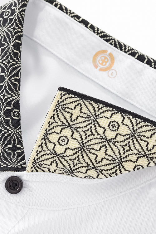 BSP621-Pattern Trim Performance Polo – El Baron-WHITE – view 3