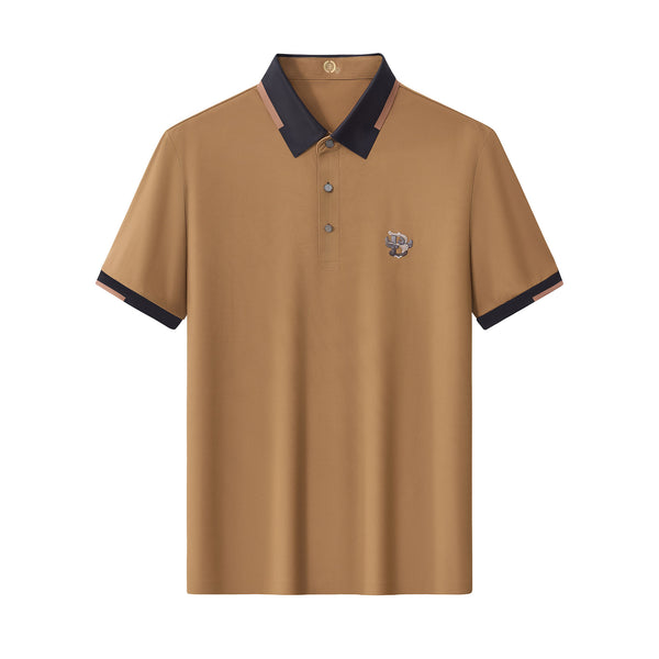 BSP623-Contrast Trim Performance Polo - El Baron-KHAKI
