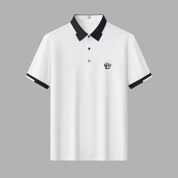 BSP623-Contrast Trim Performance Polo - El Baron-WHITE