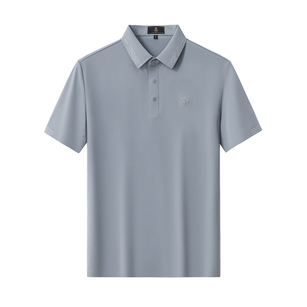 BSP627-Perforated Collar Performance Polo – El Baron-GRYSL
