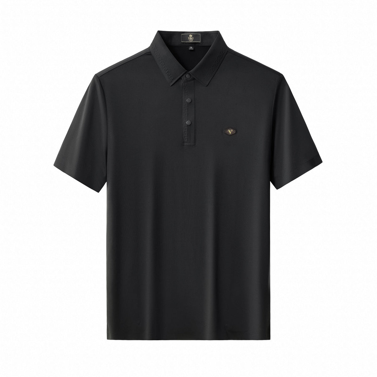 BSP628-Embossed Placket Performance Polo – El Baron-BLACK – BAROCCO wholesale polo shirts