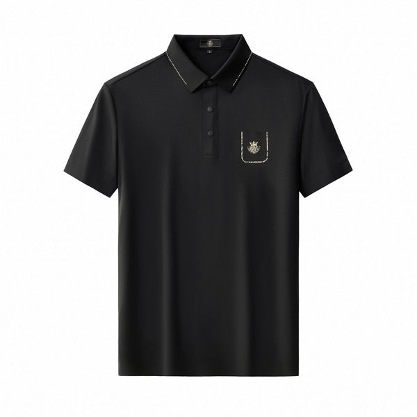 BSP631-Contrast Trim Detail Polo – El Baron-BLACK