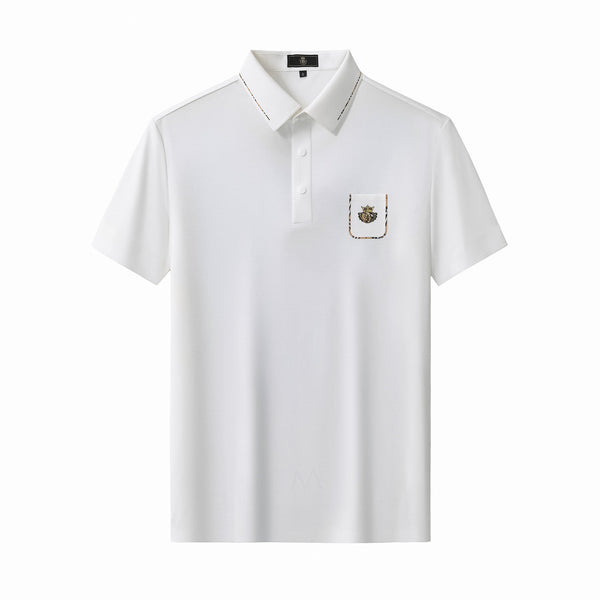 BSP631-Contrast Trim Detail Polo – El Baron-WHITE