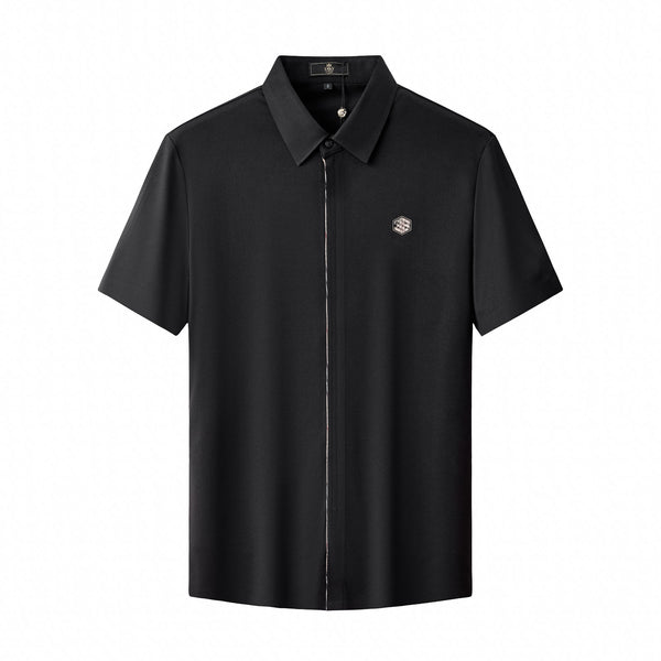 BSP632-Stealth Zip Performance Polo – El Baron-BLACK