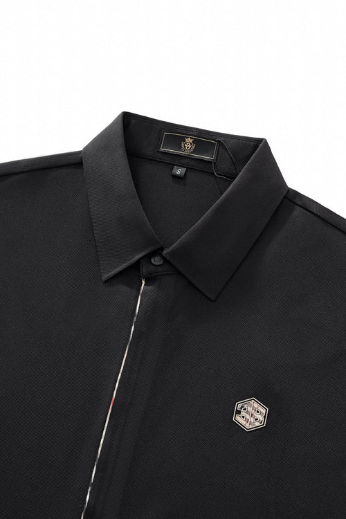 BSP632-Stealth Zip Performance Polo – El Baron-BLACK – view 2