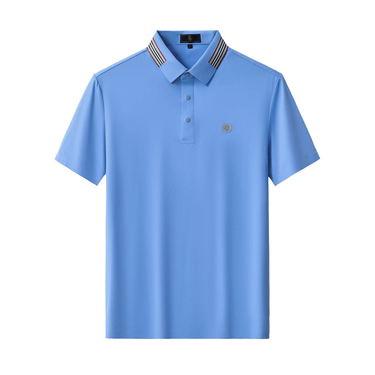 BSP633-Stripe Collar Performance Polo – El Baron-BLUE – BAROCCO wholesale polo shirts