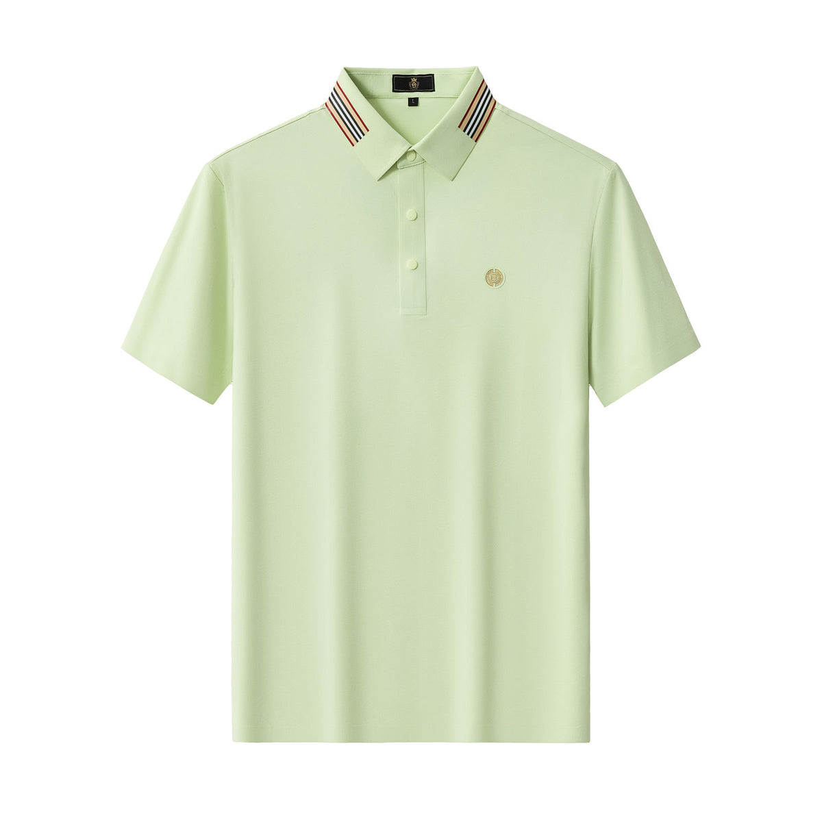 BSP633-Stripe Collar Performance Polo – El Baron-GREEN – BAROCCO wholesale polo shirts