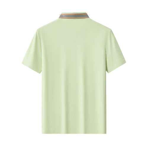 BSP633-Stripe Collar Performance Polo – El Baron-GREEN – view 1