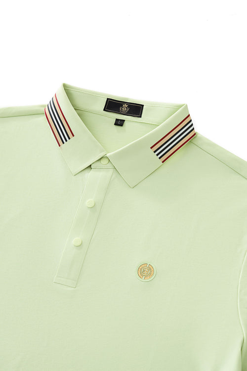 BSP633-Stripe Collar Performance Polo – El Baron-GREEN – view 2