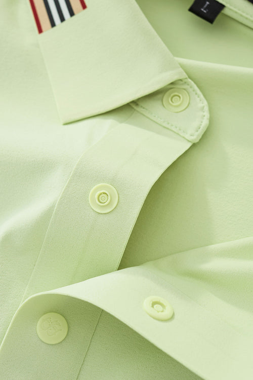 BSP633-Stripe Collar Performance Polo – El Baron-GREEN – view 7