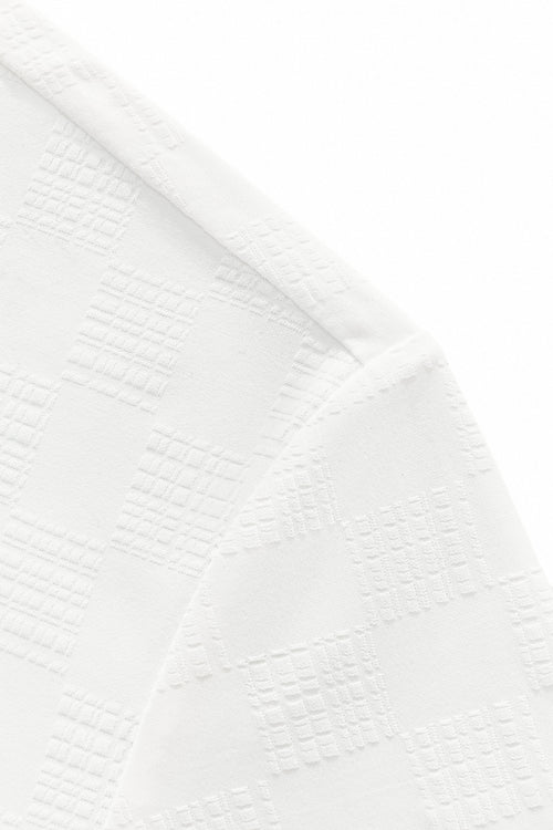 BSP634-Embossed Check Cotton Polo – El Baron-WHITE – view 3