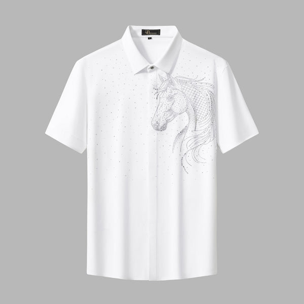 BSS921-Imperial Stallion SS Shirt-WHITE/SILVER