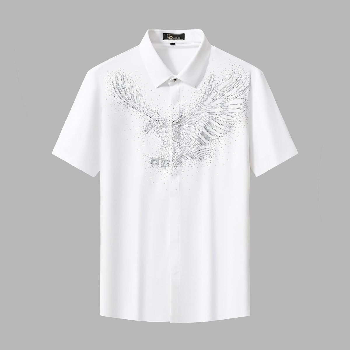 BSS922-Imperial Flight SS Shirt-WHITE/SILVER – BAROCCO wholesale shirts