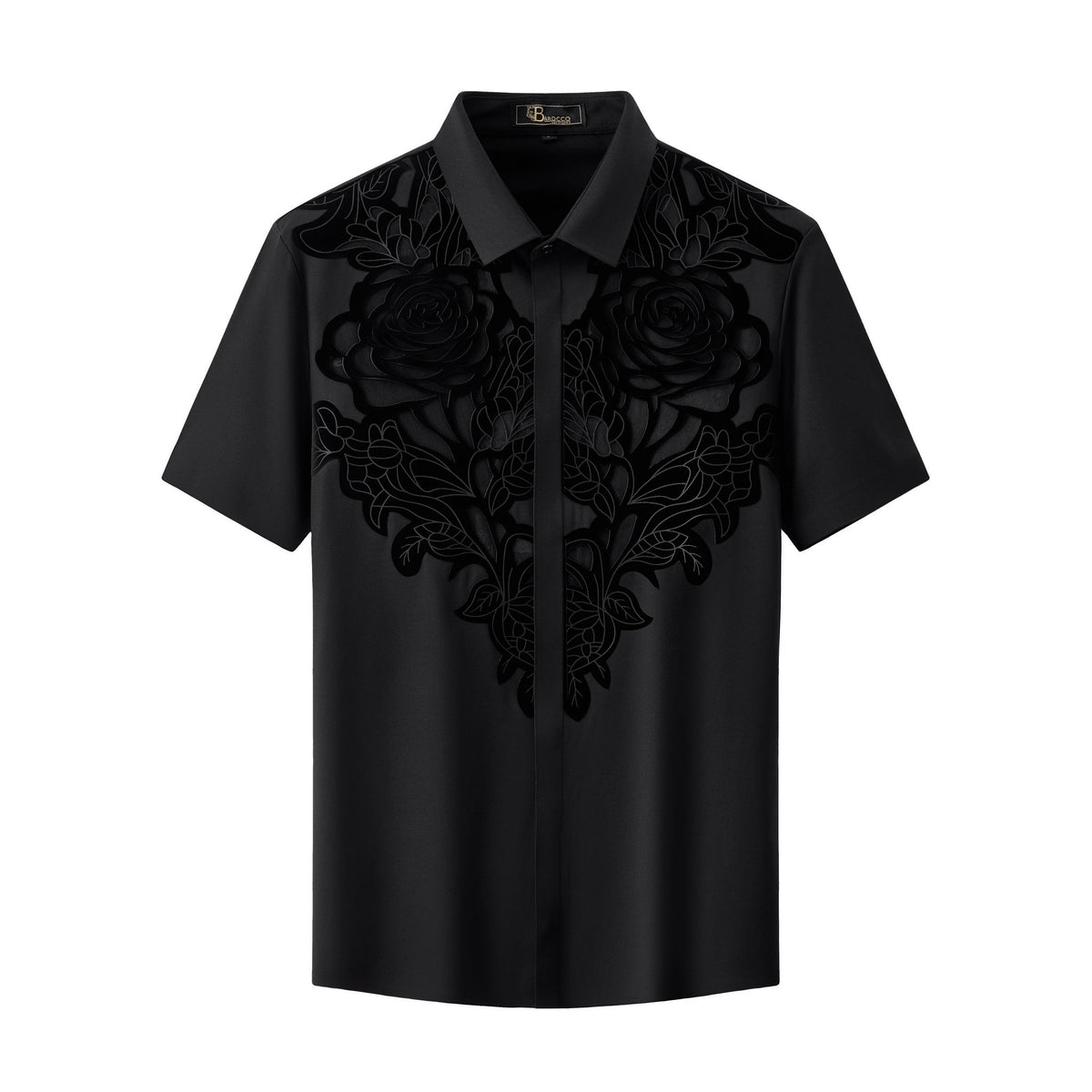 BSS929-Rose Veil Performance Shirt-BLACK – BAROCCO wholesale shirts