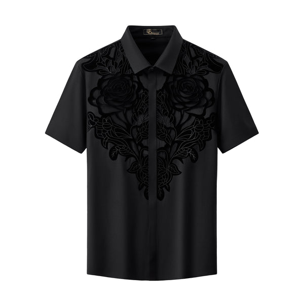 BSS929-Rose Veil Performance Shirt-BLACK