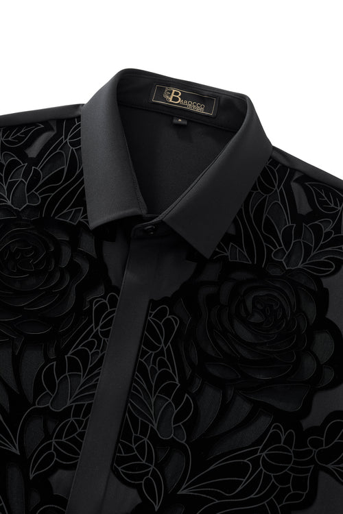 BSS929-Rose Veil Performance Shirt-BLACK – view 3