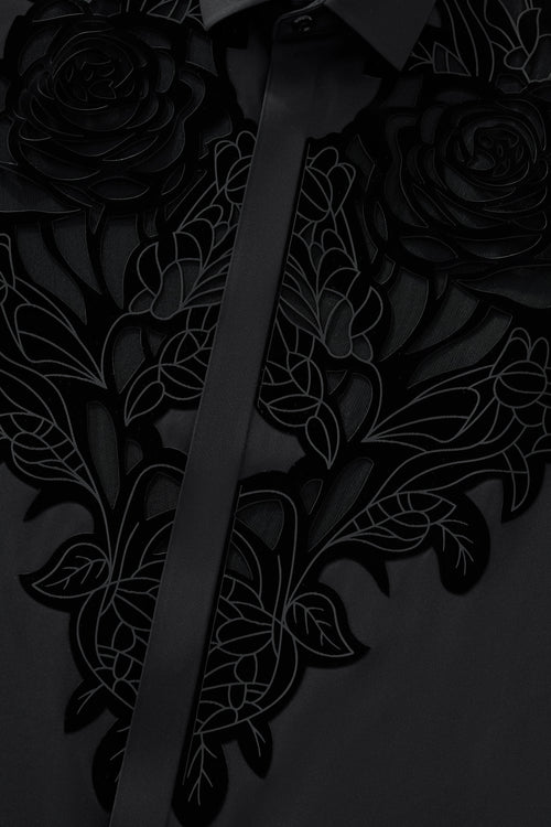 BSS929-Rose Veil Performance Shirt-BLACK – view 7