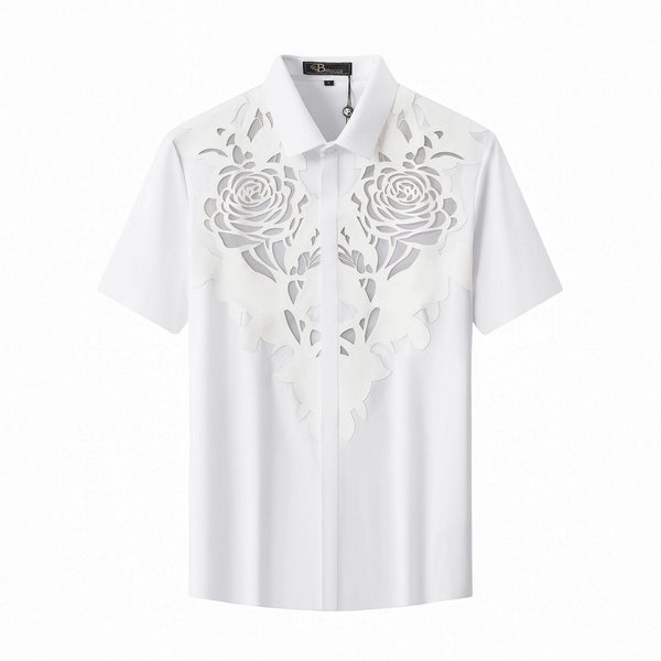 BSS929-Rose Veil Performance Shirt-WHITE