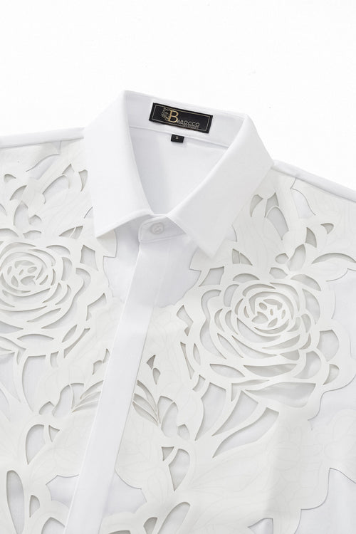 BSS929-Rose Veil Performance Shirt-WHITE – view 2