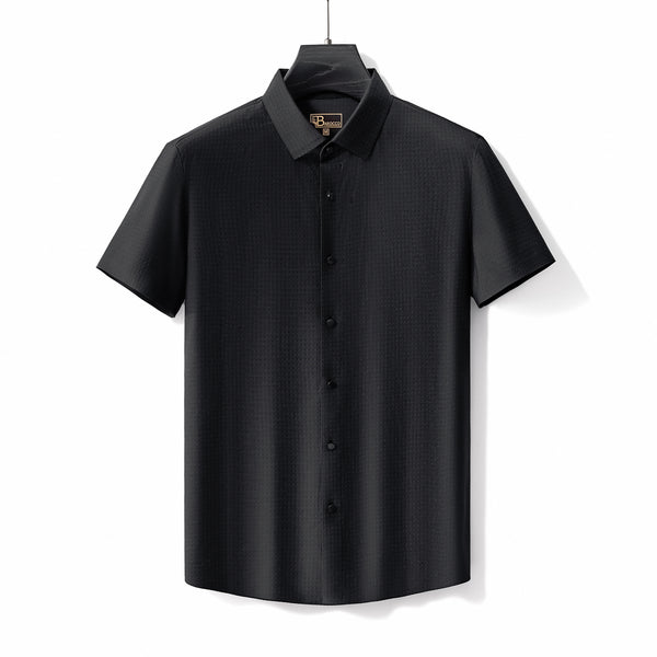 Camisa de popelina elástica sin costuras - NEGRA