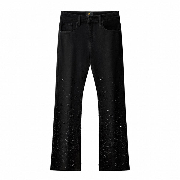 Pantalón vaquero con tachuelas celestiales – Century Penthouse - NEGRO