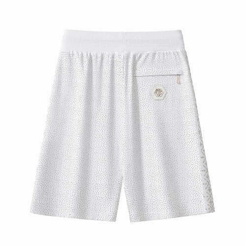 CJS431-Radiant Grid Stone Short set – Century Penthouse-WHITE/SILVER – view 3
