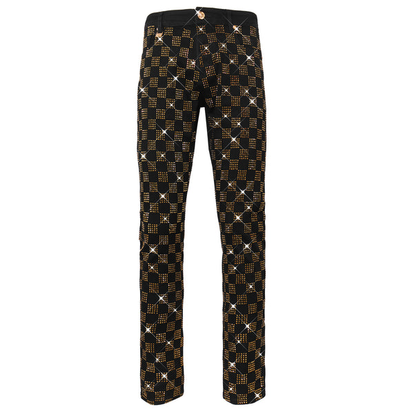 Pantalón vaquero Dazzle Check - NEGRO/DORADO