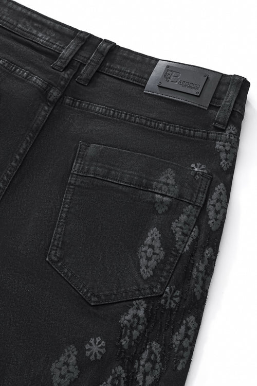 Pantalón vaquero con estampado de medallón Regalia - NEGRO – view 7