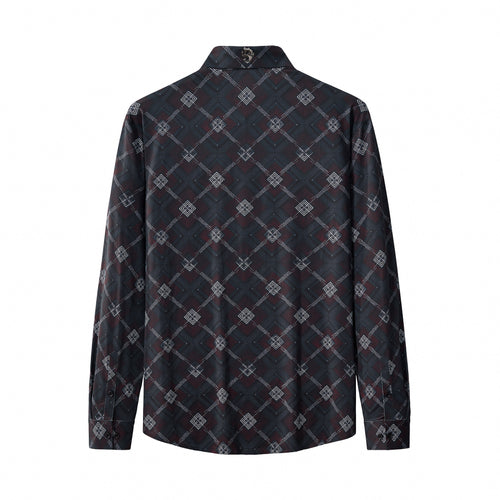 ELS103-Geometric Seamless Shirt – El Baron-BLACK – view 1