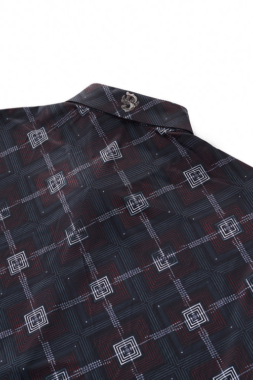 ELS103-Geometric Seamless Shirt – El Baron-BLACK – view 3