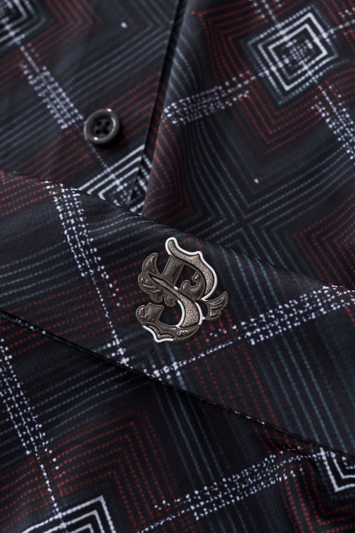 ELS103-Geometric Seamless Shirt – El Baron-BLACK – view 4