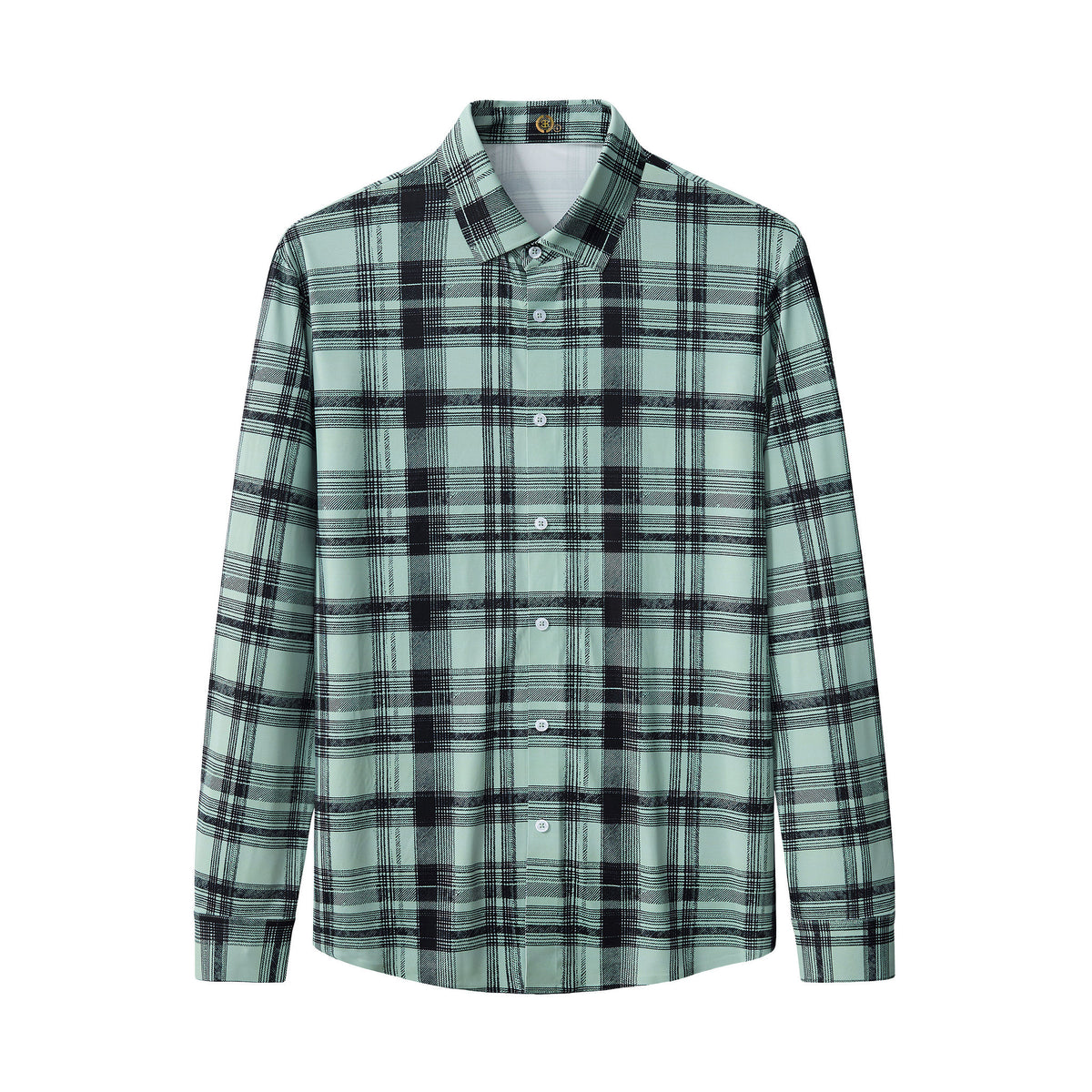 ELS106-Seamless Plaid Stretch Shirt – El Baron-GREEN – BAROCCO wholesale shirts