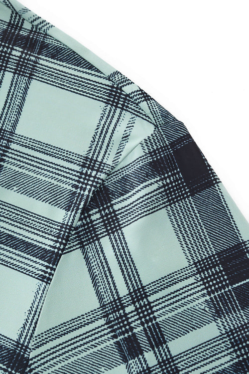 ELS106-Seamless Plaid Stretch Shirt – El Baron-GREEN – view 5
