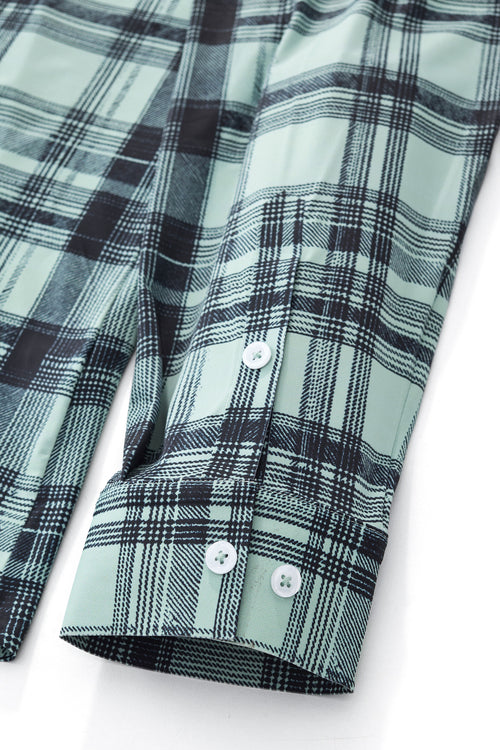 ELS106-Seamless Plaid Stretch Shirt – El Baron-GREEN – view 6