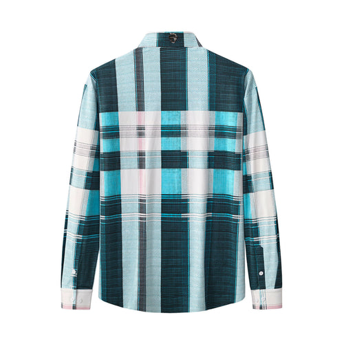 ELS108-Seamless Plaid Stripe Shirt – El Baron-GREEN – view 1
