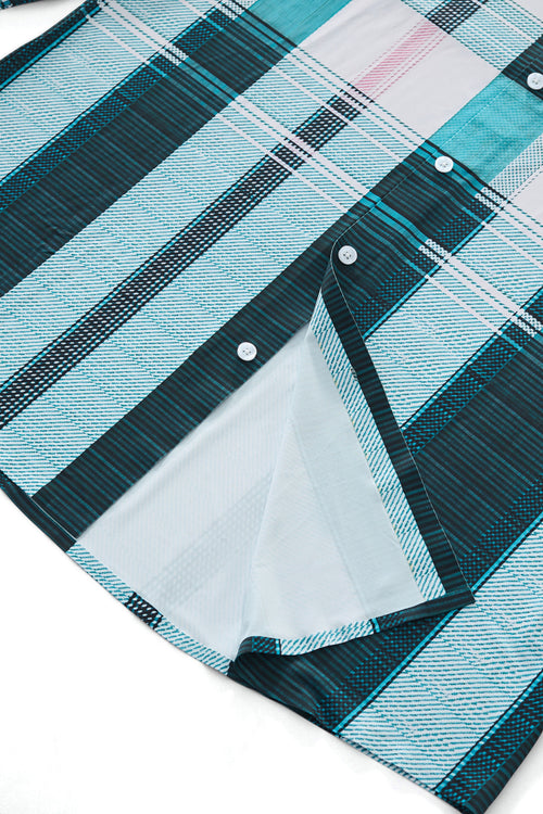 ELS108-Seamless Plaid Stripe Shirt – El Baron-GREEN – view 7