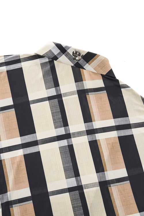 ELS110-Seamless Bold Plaid Shirt – El Baron-KHAKI – view 3