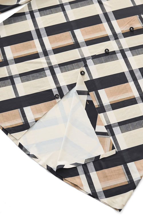 ELS110-Seamless Bold Plaid Shirt – El Baron-KHAKI – view 7